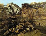Crumbling Rocks by Gustave Courbet